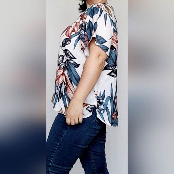 C&C California Women's 100% Linen Tropical Blouse Flowy Oversize 3XL - Picture 5 of 16